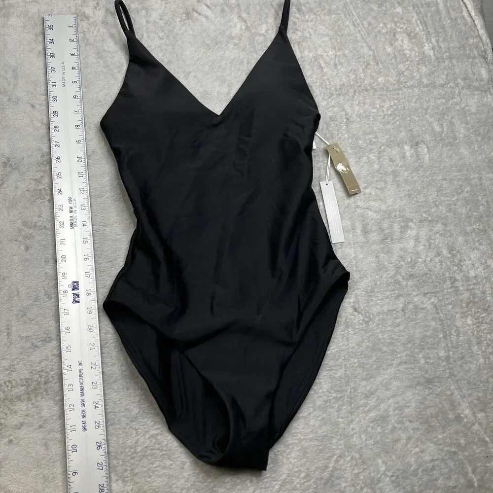 J Crew Classic Sculpt Lana One-Piece Womens 10 Black Luxe Slimming Resort CI367 - Picture 3 of 10
